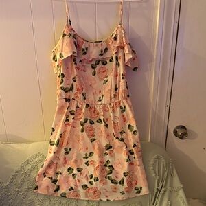 Forever 21 Boutique Pink Floral Off-Shoulder Mini Dress